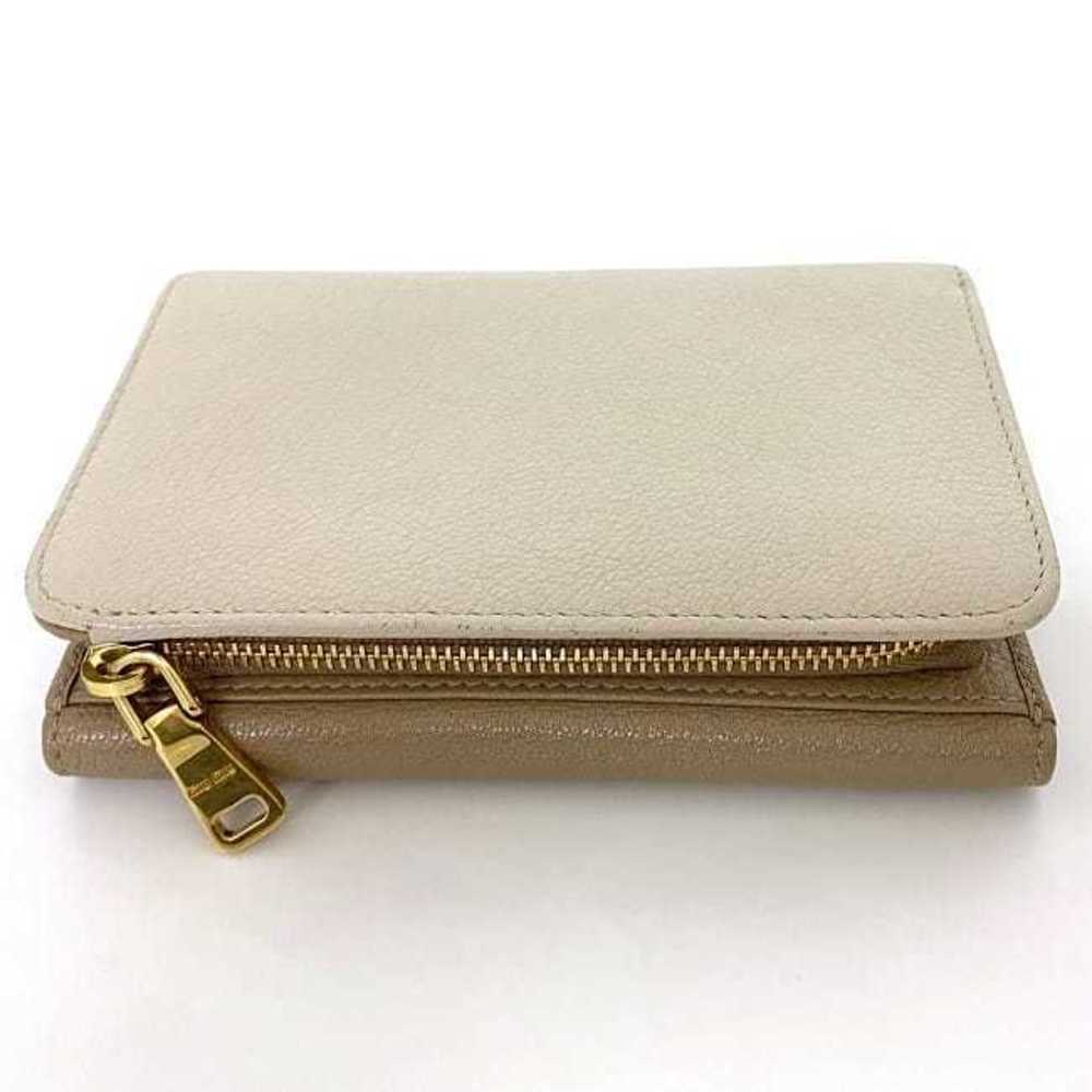 Miu Miu Wallet L-Shaped Bicolor Simple Brown Wall… - image 5